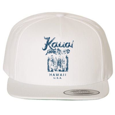 Hawaii Kauai Vintage Hawaiian Surfing Retro Wool Snapback Cap