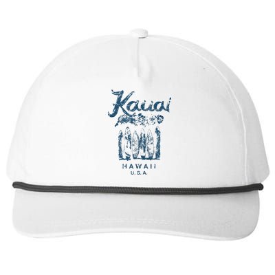 Hawaii Kauai Vintage Hawaiian Surfing Retro Snapback Five-Panel Rope Hat