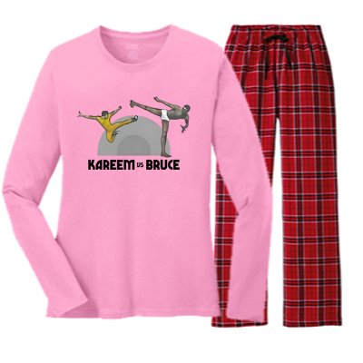 HornetsSpurs Kareem Vs Bruce Women's Long Sleeve Flannel Pajama Set 