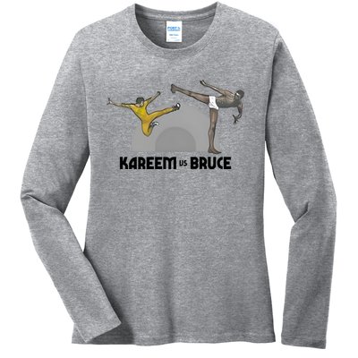 HornetsSpurs Kareem Vs Bruce Ladies Long Sleeve Shirt