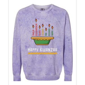 Happy Kwanzaa Kids 7 Principles of Kwanzaa Dec 26 - Jan 1 Colorblast Crewneck Sweatshirt