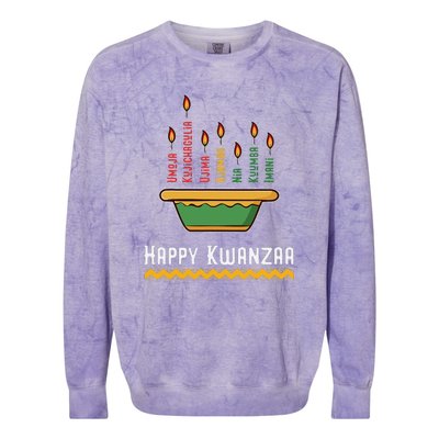 Happy Kwanzaa Kids 7 Principles of Kwanzaa Dec 26 - Jan 1 Colorblast Crewneck Sweatshirt