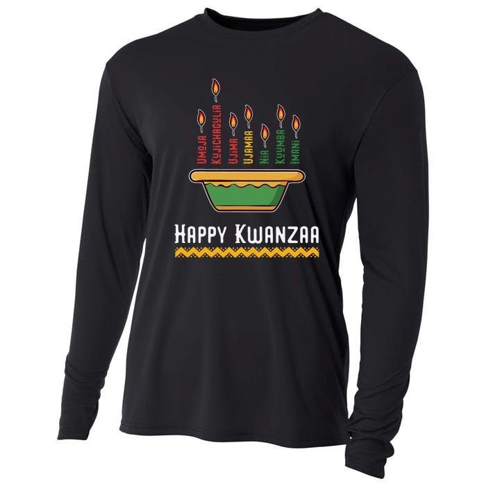 Happy Kwanzaa Kids 7 Principles of Kwanzaa Dec 26 - Jan 1 Cooling Performance Long Sleeve Crew