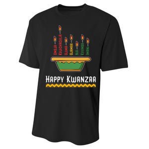 Happy Kwanzaa Kids 7 Principles of Kwanzaa Dec 26 - Jan 1 Performance Sprint T-Shirt