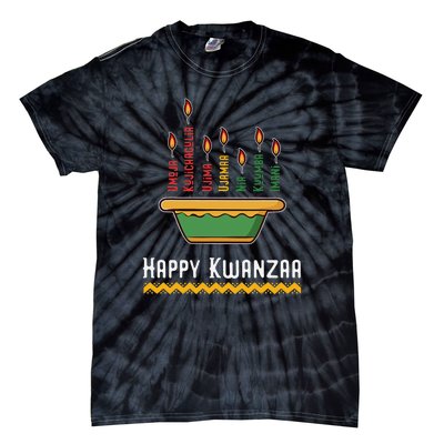 Happy Kwanzaa Kids 7 Principles of Kwanzaa Dec 26 - Jan 1 Tie-Dye T-Shirt