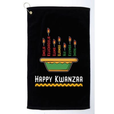 Happy Kwanzaa Kids 7 Principles of Kwanzaa Dec 26 - Jan 1 Platinum Collection Golf Towel