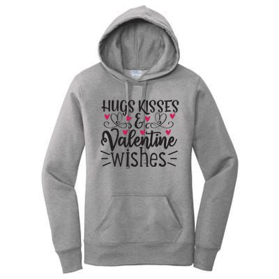 Hugs Kisses Valentine Wishes Women's Pullover Hoodie