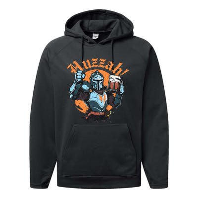 Huzzah Knight With Mead Funny Ren Faire Performance Fleece Hoodie