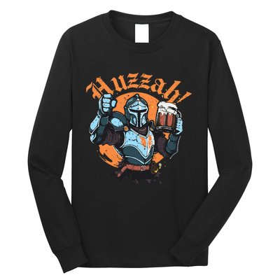 Huzzah Knight With Mead Funny Ren Faire Long Sleeve Shirt