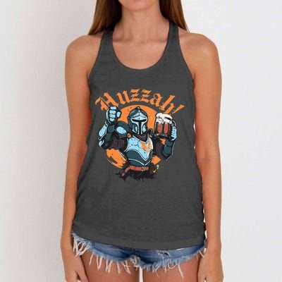 Huzzah Knight With Mead Funny Ren Faire Women's Knotted Racerback Tank