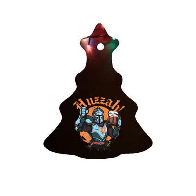 Huzzah Knight With Mead Funny Ren Faire Ceramic Tree Ornament