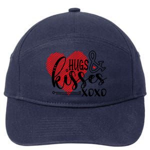 Hugs & Kisses XOXO Valentine's Day Gift 7-Panel Snapback Hat