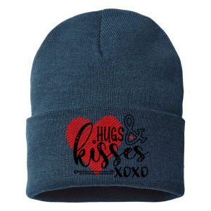 Hugs & Kisses XOXO Valentine's Day Gift Sustainable Knit Beanie