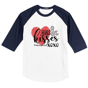 Hugs & Kisses XOXO Valentine's Day Gift Baseball Sleeve Shirt