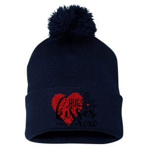 Hugs & Kisses XOXO Valentine's Day Gift Pom Pom 12in Knit Beanie