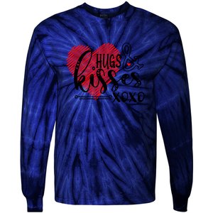 Hugs & Kisses XOXO Valentine's Day Gift Tie-Dye Long Sleeve Shirt