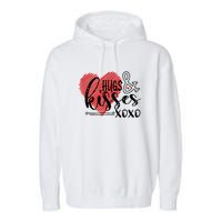 Hugs & Kisses XOXO Valentine's Day Gift Garment-Dyed Fleece Hoodie