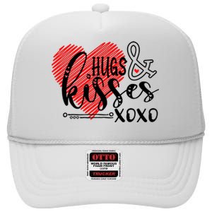 Hugs & Kisses XOXO Valentine's Day Gift High Crown Mesh Back Trucker Hat