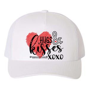 Hugs & Kisses XOXO Valentine's Day Gift Yupoong Adult 5-Panel Trucker Hat