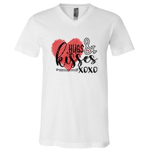 Hugs & Kisses XOXO Valentine's Day Gift V-Neck T-Shirt