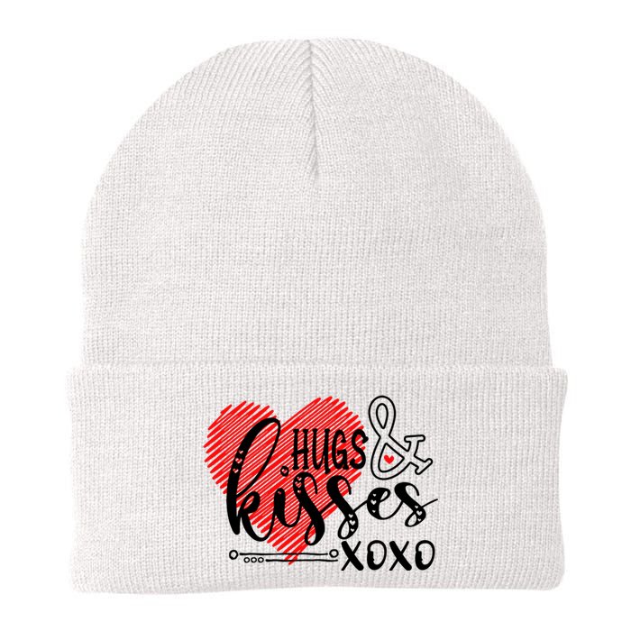 Hugs & Kisses XOXO Valentine's Day Gift Knit Cap Winter Beanie