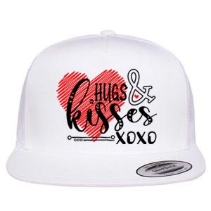 Hugs & Kisses XOXO Valentine's Day Gift Flat Bill Trucker Hat