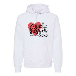 Hugs & Kisses XOXO Valentine's Day Gift Premium Hoodie