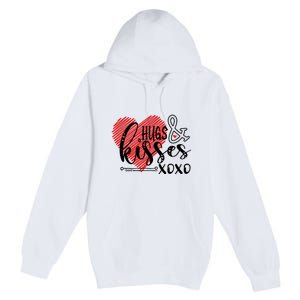 Hugs & Kisses XOXO Valentine's Day Gift Premium Pullover Hoodie