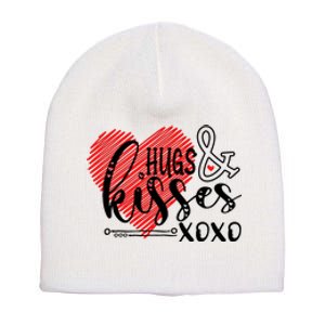 Hugs & Kisses XOXO Valentine's Day Gift Short Acrylic Beanie