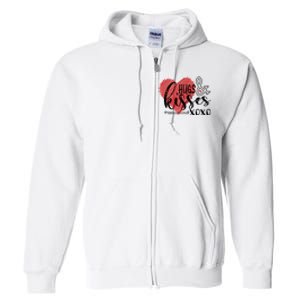 Hugs & Kisses XOXO Valentine's Day Gift Full Zip Hoodie