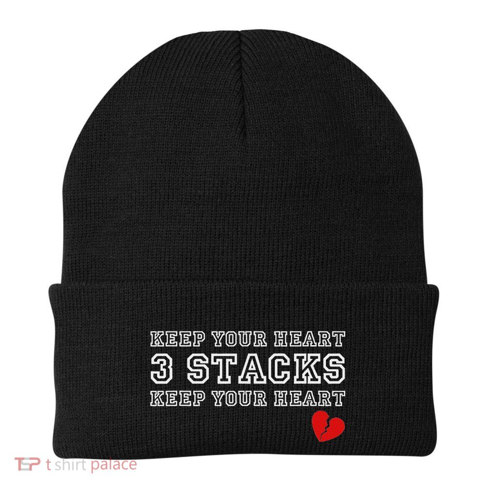 Heartbreak Keep Your Heart Three Stacks Beanie