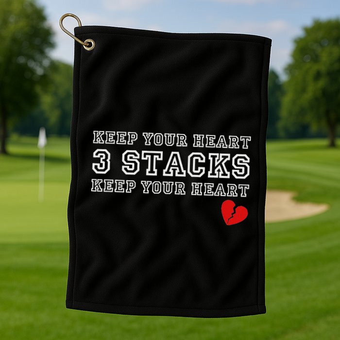 Heartbreak Keep Your Heart Three Stacks Golf Towel