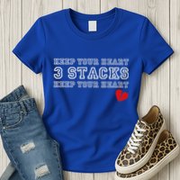 Heartbreak Keep Your Heart Three Stacks Womens T-Shirt