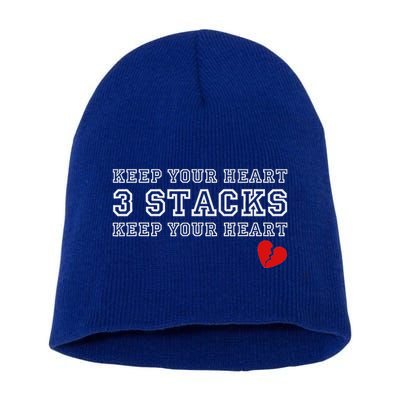 Heartbreak Keep Your Heart Three Stacks Short Acrylic Beanie
