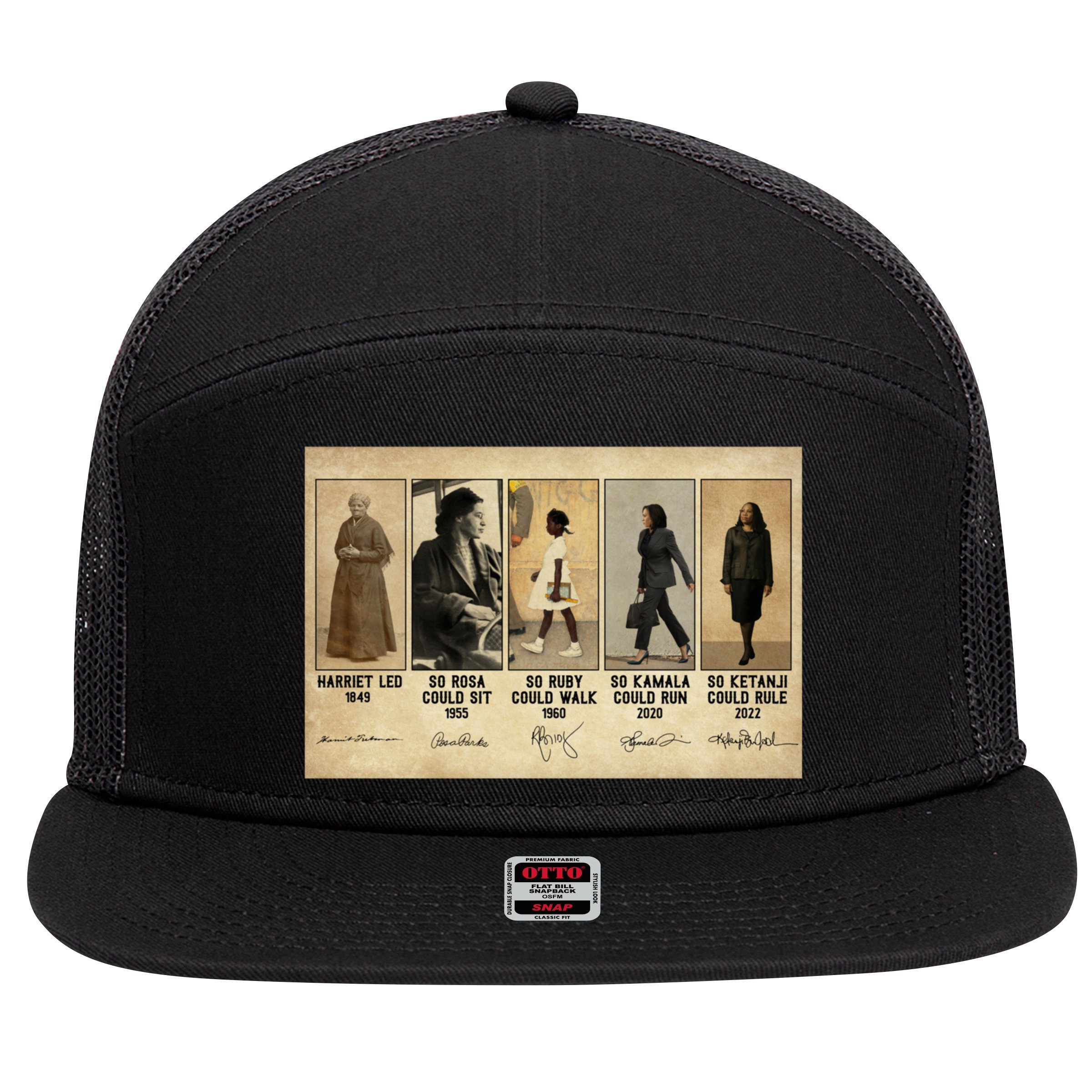 Harriet Led 1849 So Rosa Could Sit 1955 So Ru 7 Panel Mesh Trucker Snapback Hat