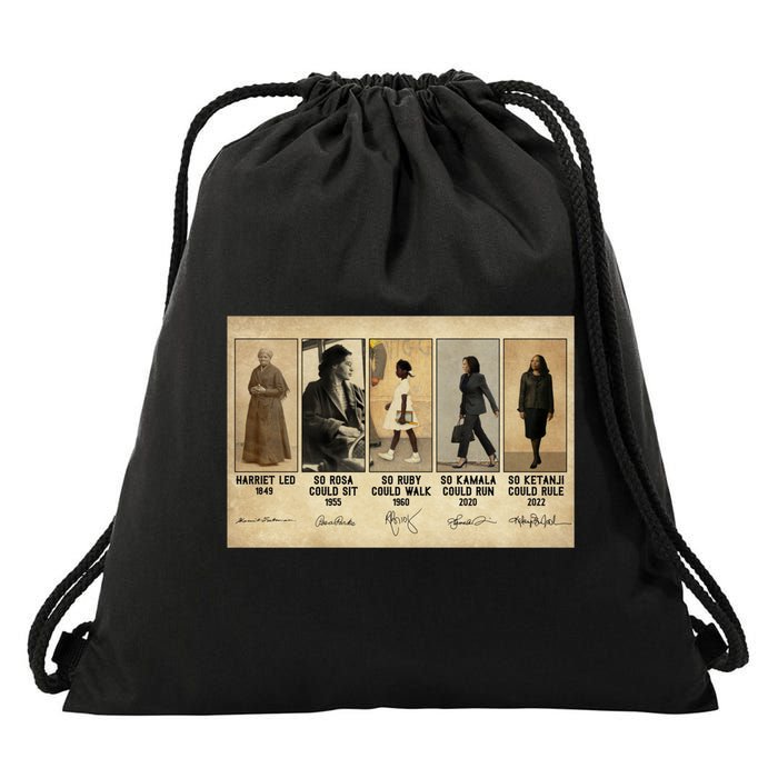 Harriet Led 1849 So Rosa Could Sit 1955 So Ru Drawstring Bag