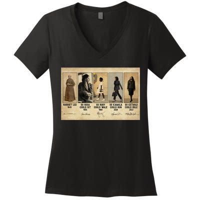Harriet Led 1849 So Rosa Could Sit 1955 So Ru Women's V-Neck T-Shirt