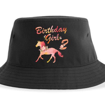 Horse Lover 2nd Birthday For Girl Love Horses 2 Years Old Sustainable Bucket Hat