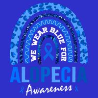 Hair Loss Areata Blue Lopecia Awareness Gift Women's V-Neck T-Shirt