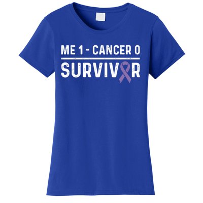 Hodgkin Lymphoma Awareness Purple Ribbon Survivor Remission Meaningful Gift Women's T-Shirt