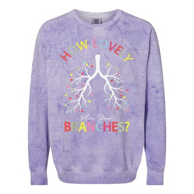 How Lovely Are Your Branches Xmas Lung Christmas Pajamas Colorblast Crewneck Sweatshirt