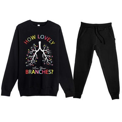 How Lovely Are Your Branches Xmas Lung Christmas Pajamas Premium Crewneck Sweatsuit Set