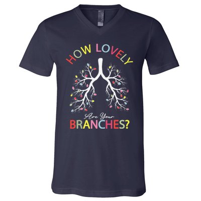 How Lovely Are Your Branches Xmas Lung Christmas Pajamas V-Neck T-Shirt