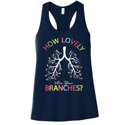 How Lovely Are Your Branches Xmas Lung Christmas Pajamas Women's Racerback Tank