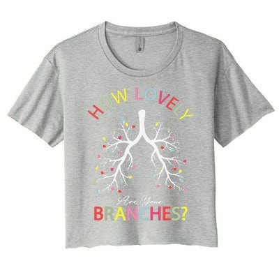 How Lovely Are Your Branches Xmas Lung Christmas Pajamas Women's Crop Top Tee