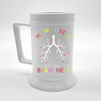 How Lovely Are Your Branches Xmas Lung Christmas Pajamas Beer Stein