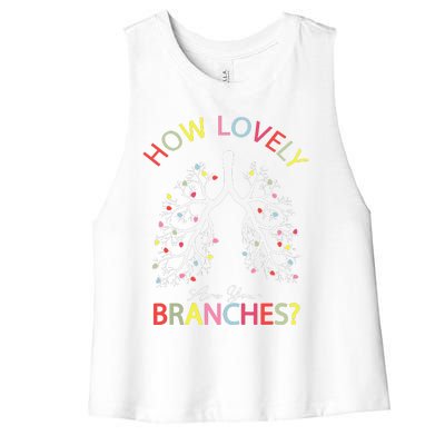 How Lovely Are Your Branches Xmas Lung Christmas Pajamas Women's Racerback Cropped Tank