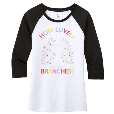 How Lovely Are Your Branches Xmas Lung Christmas Pajamas Women's Tri-Blend 3/4-Sleeve Raglan Shirt