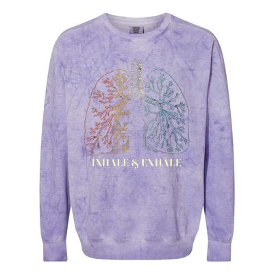 Human Lungs Anatomy Inhale Oxygen And Exhale Carbon Dioxide Colorblast Crewneck Sweatshirt