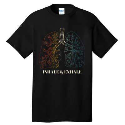 Human Lungs Anatomy Inhale Oxygen And Exhale Carbon Dioxide Tall T-Shirt